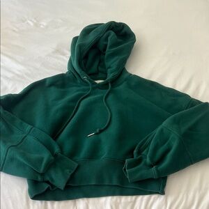 Abercrombie & Fitch Hunter Green Women's Cropped Hoodie